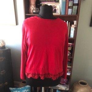 Lane Bryant 14-16 red Sweater Lace